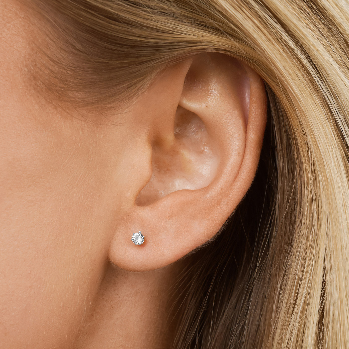 Orecchini A Bottone Semplici In Argento, Design Lusso Leggero, Perfetti Per Ogni Occasione, Per Donna - 3