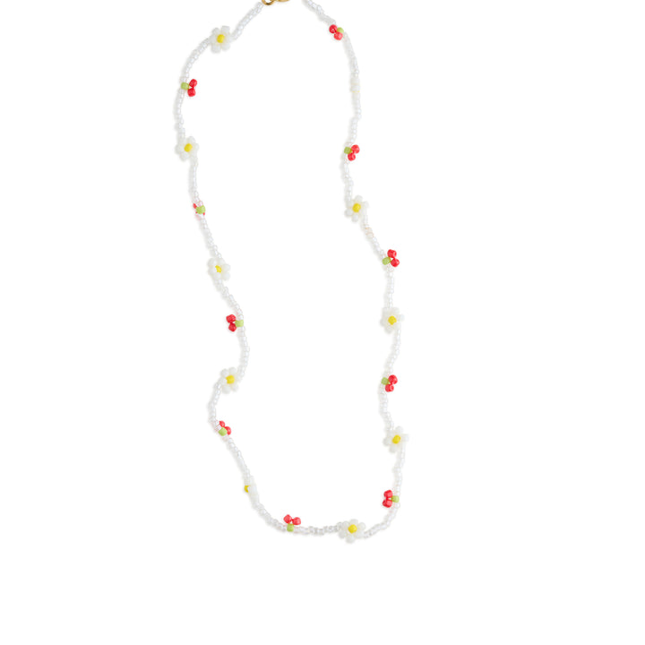 Lovis - Collana con Perline di Ciliegia e Fiore