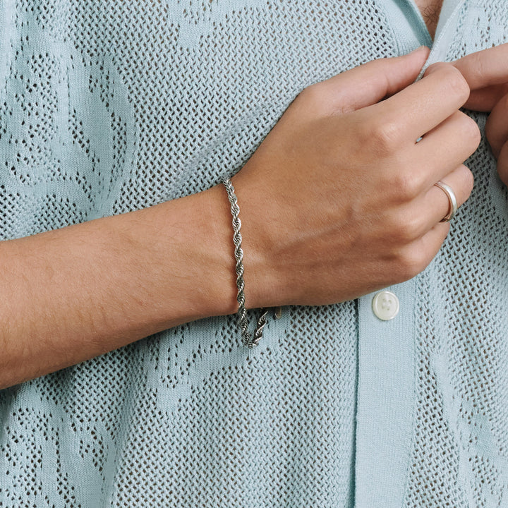 Gustav - Bracciale a catena a corda in acciaio inossidabile