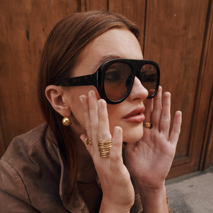 Selena - Chunky Stud Earrings Stainless Steel