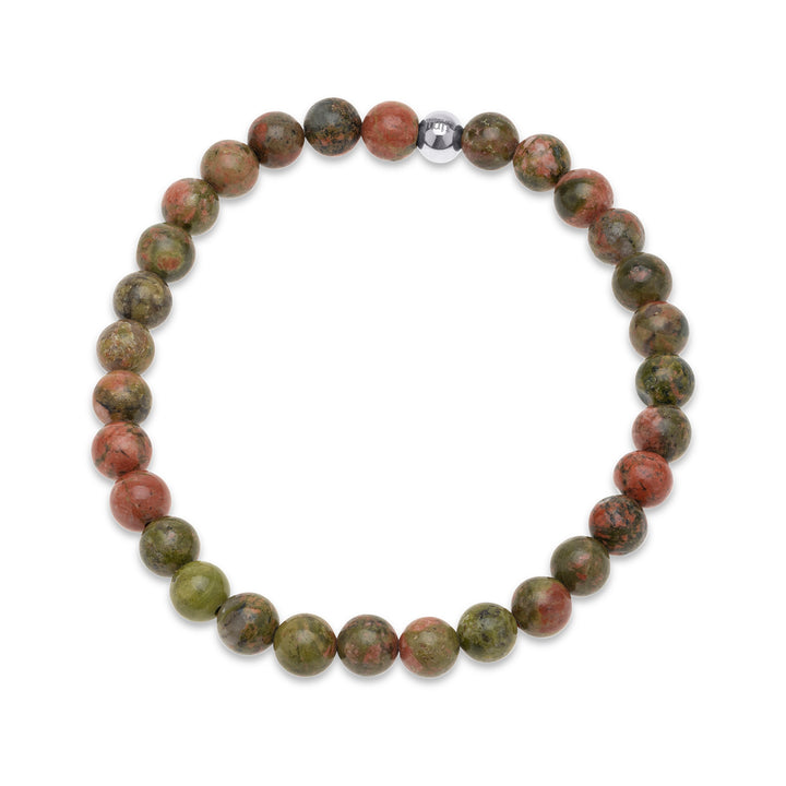 Erik - Bracciale con Perline di Pietra Acciaio Inossidabile