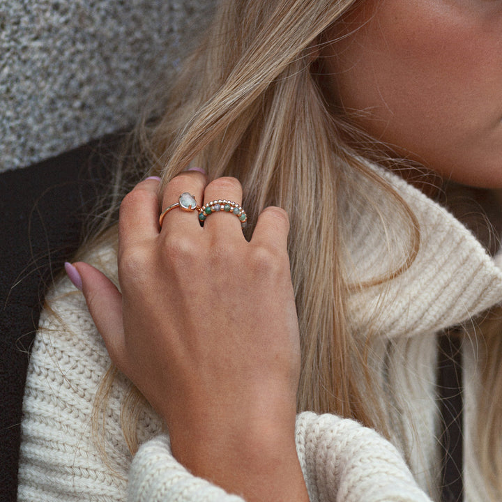 Stone and Bead Ring