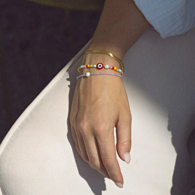 Suzy - Evil Eye Colorful Bead e Pearl Bracciale