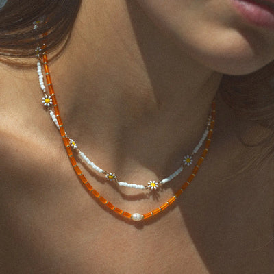 Astrid - Collana Smaltata Fiore Margherita