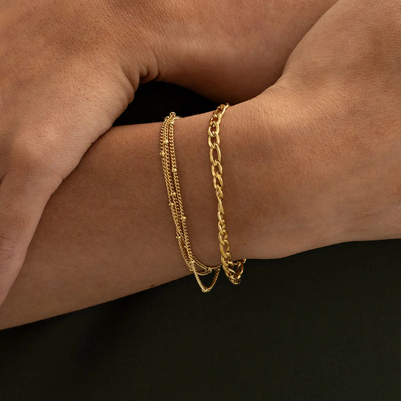 Mika - Bracciale a catena tripla in acciaio inossidabile