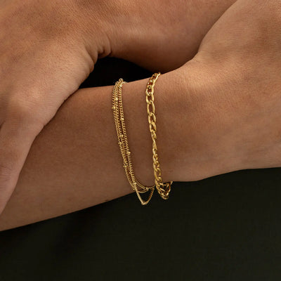 Mika - Bracciale a catena tripla in acciaio inossidabile