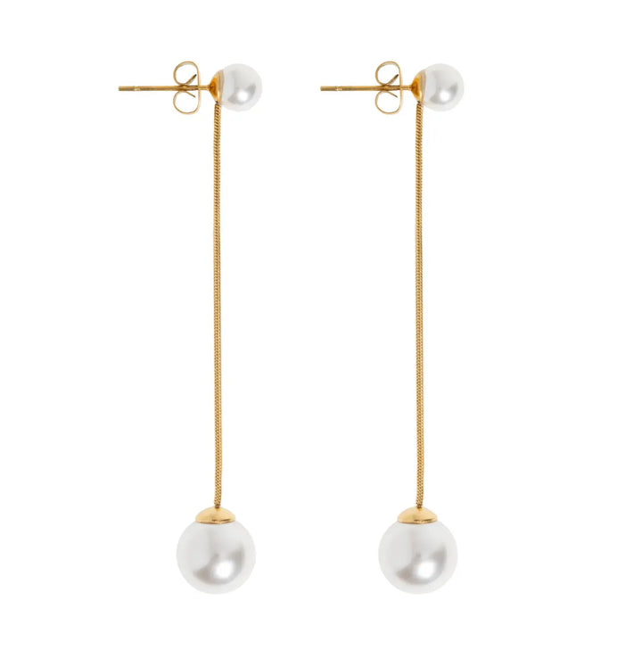 Estelle - Pearl Chain Earrings Stainless Steel