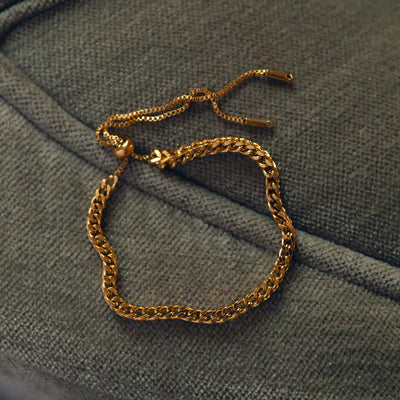 Zoe - Bracciale a catena in stile macramè in acciaio inossidabile