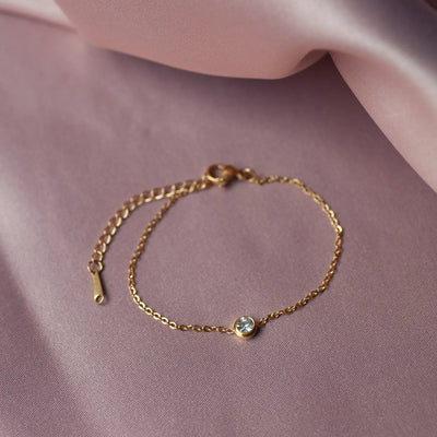 Tora - Bracciale a catena di cristalli in acciaio inossidabile
