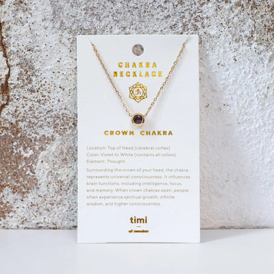 Collana di cristalli Chakra in acciaio inossidabile