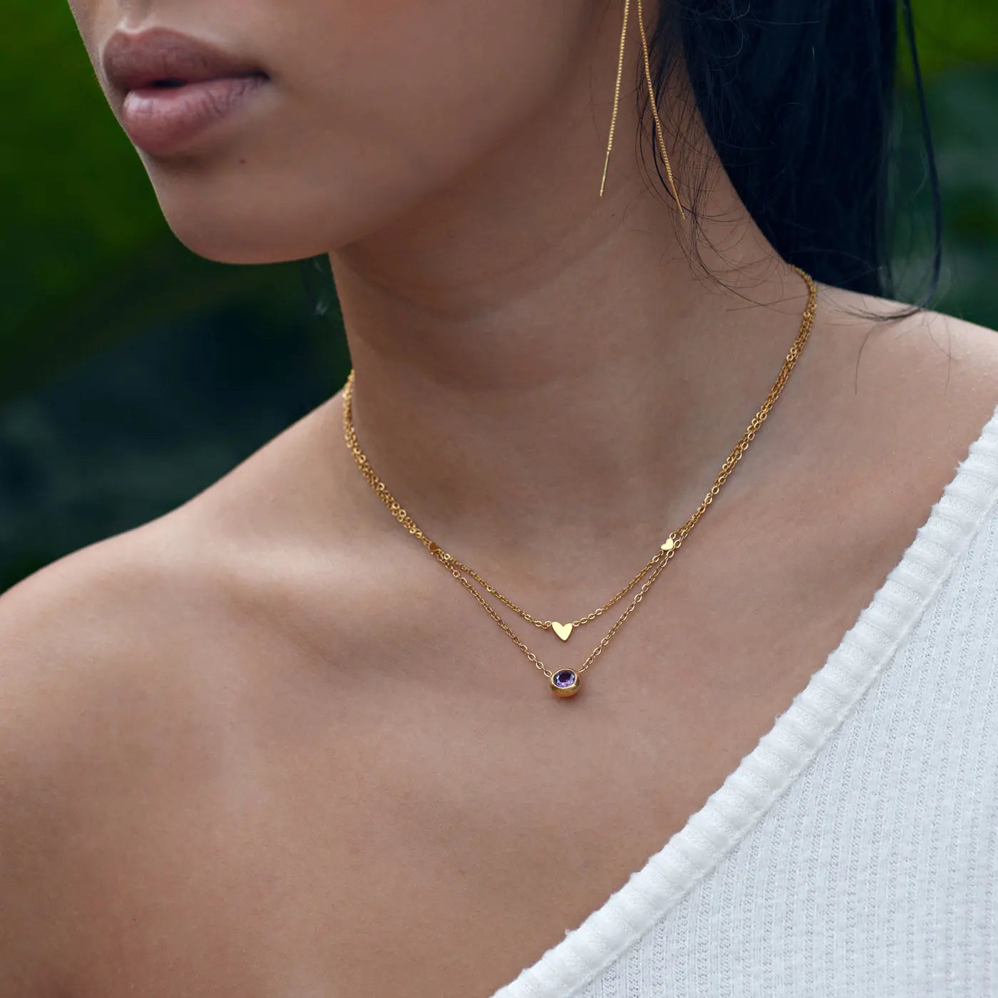 Collana di cristalli Chakra in acciaio inossidabile