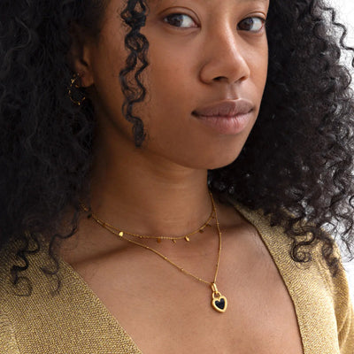 Tyra - Collana a cuore con acciaio inossidabile smaltato