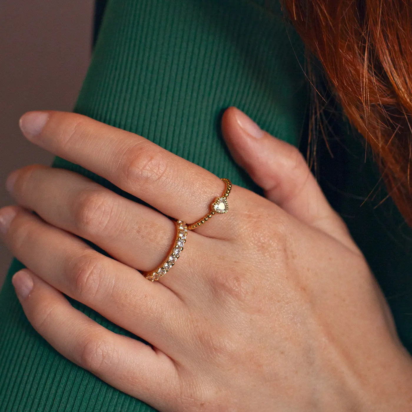 Emi - Anello in cristallo a forma di cuore