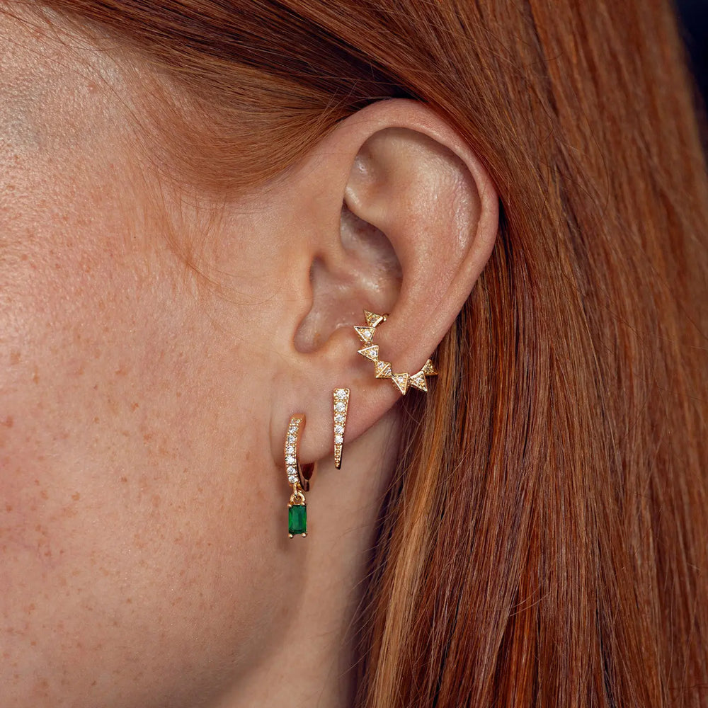 Arya - Green Crystal Hoop Earrings Timi of Sweden