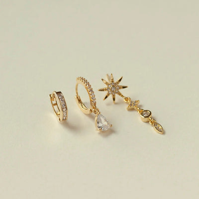 Eliza - Droplet Crystal Hoop Earrings