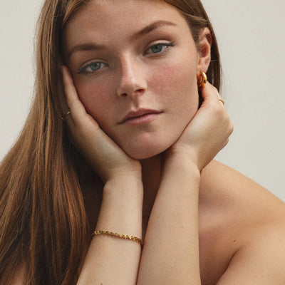 Celine - Bracciale vintage a catena ispirato a Bismarck in acciaio inossidabile