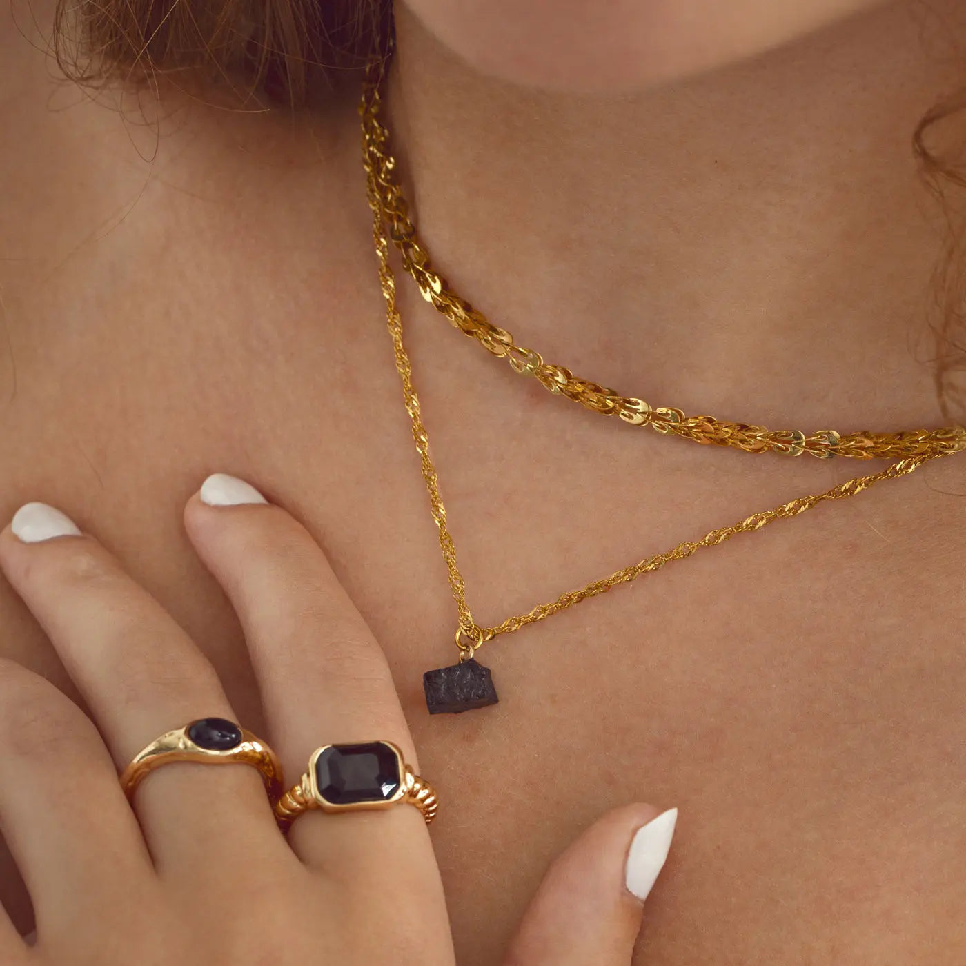 Isotta - Collana in Agata Nera