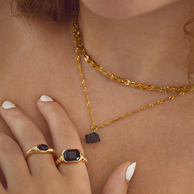 Isotta - Collana in Agata Nera