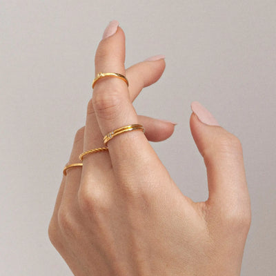 Evi - Anello Petite Crystal in acciaio inossidabile