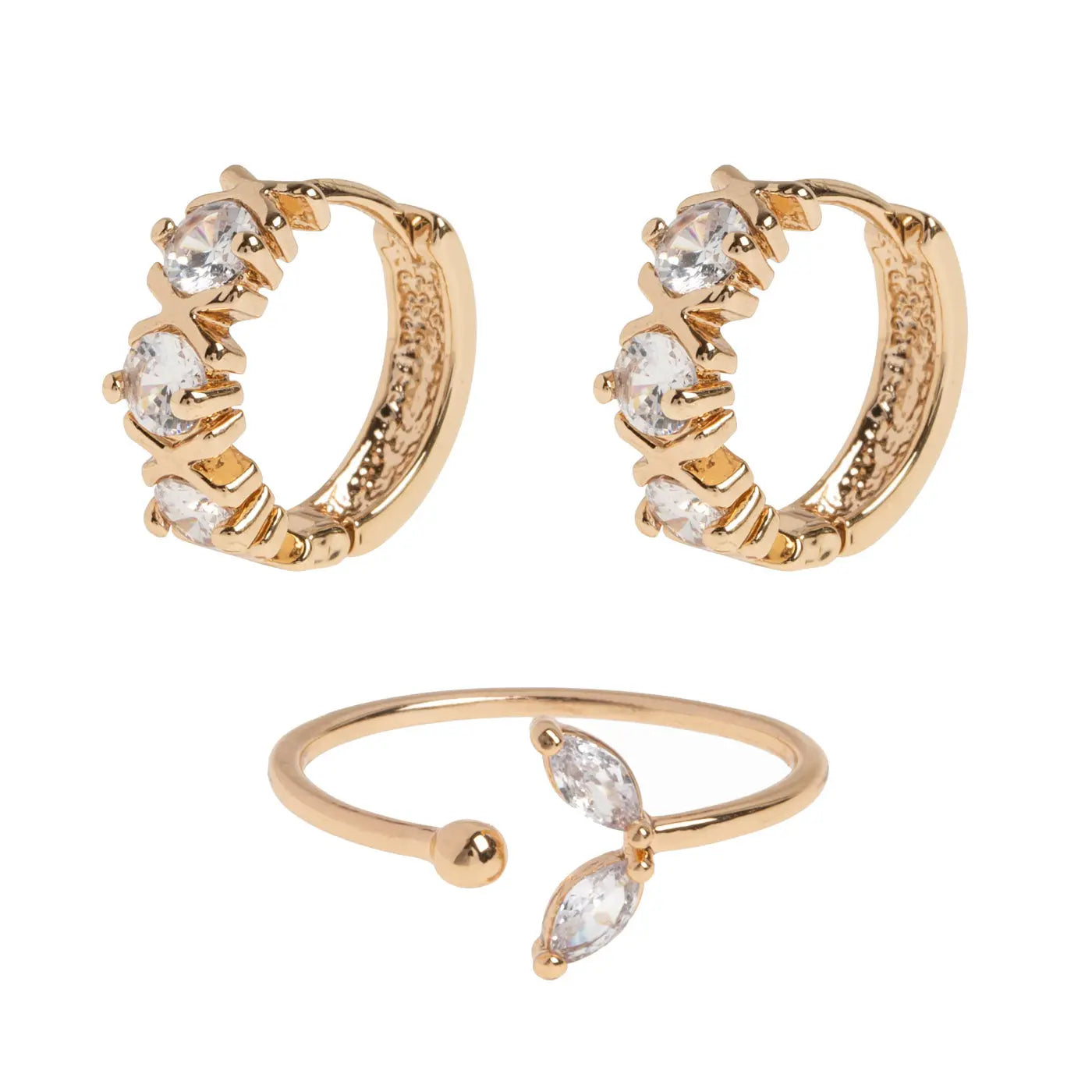 Crystal Set Ring and Earrings
