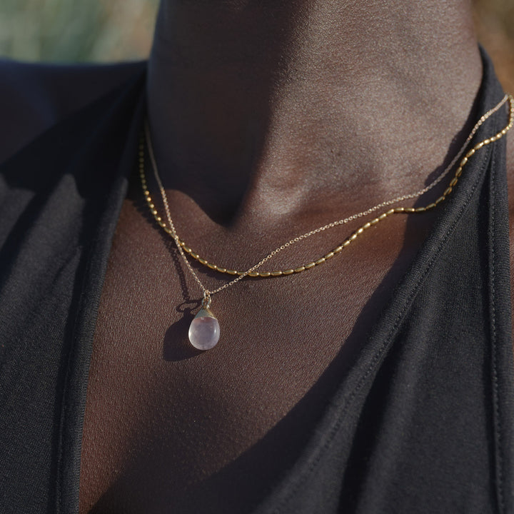Braven - Collana con catena di perline in acciaio inossidabile