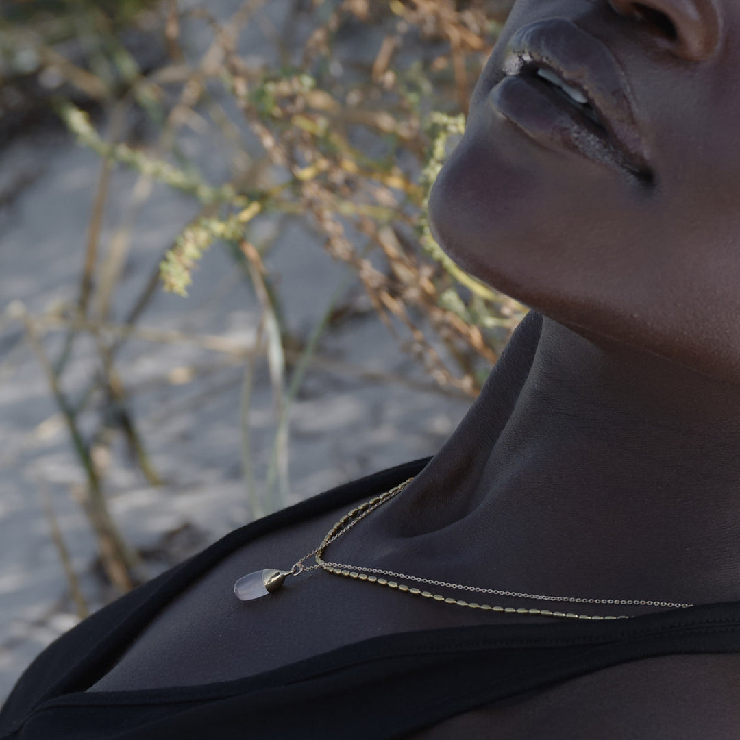 Braven - Collana con catena di perline in acciaio inossidabile