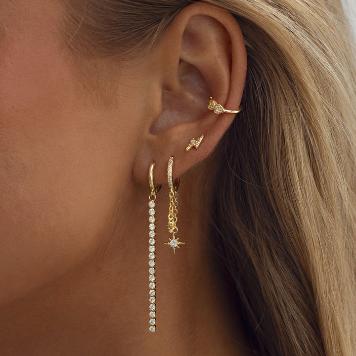 Gigi - Due Cuori di Cristallo Ear Cuff