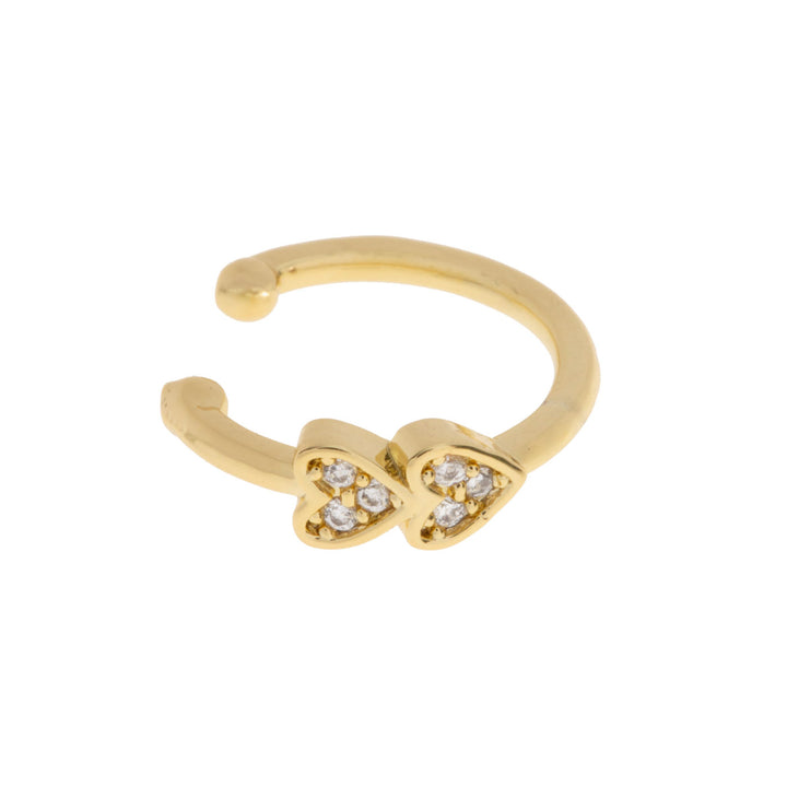 Gigi - Due Cuori di Cristallo Ear Cuff
