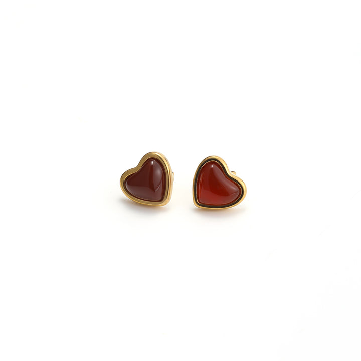 Sonja - Orecchini a perno a forma di cuore in gelatina in acciaio inossidabile