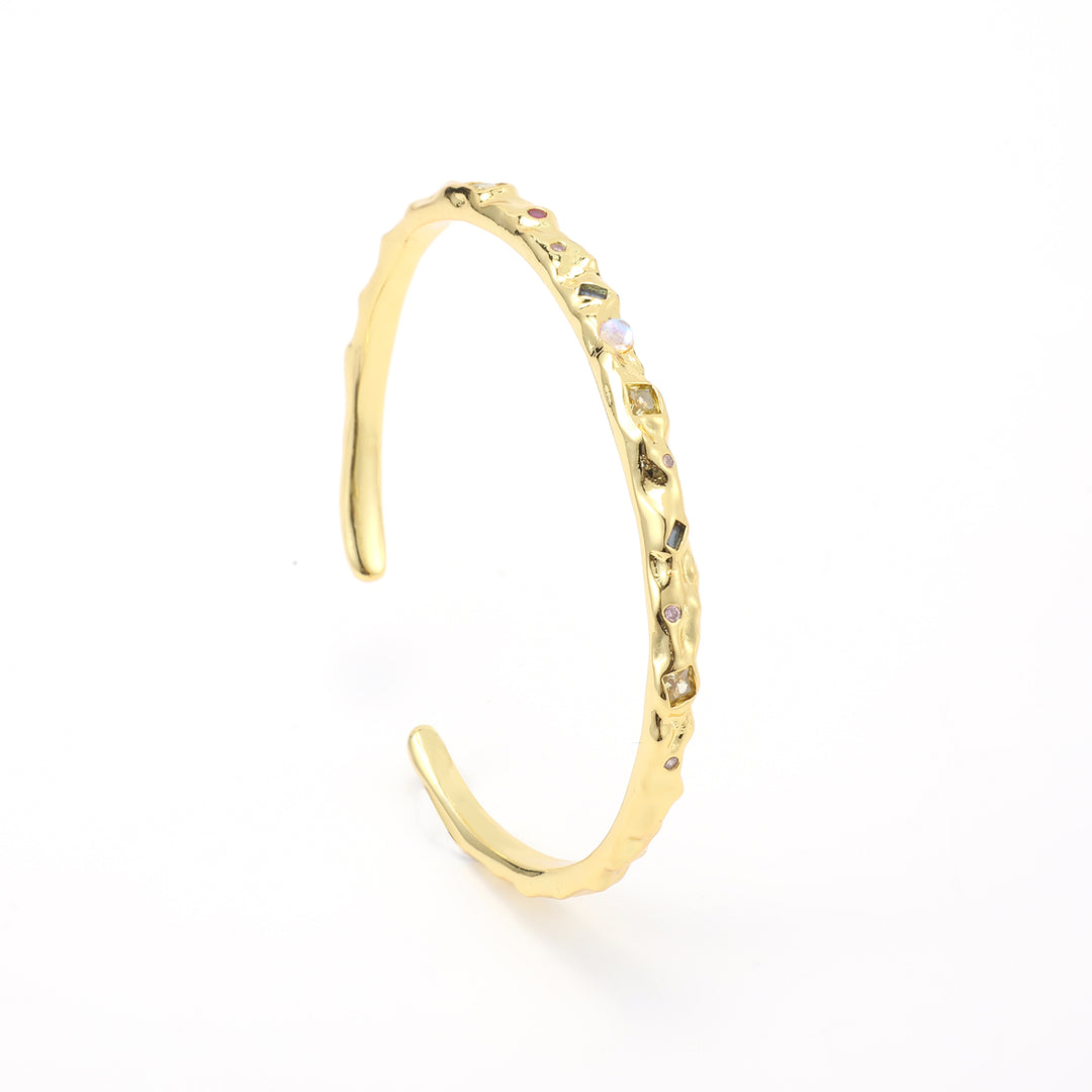 Shiloh - Crystal Bangle Bracelet Adjustable Gold