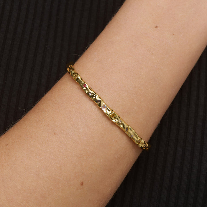 Shiloh - Crystal Bangle Bracelet Adjustable Gold