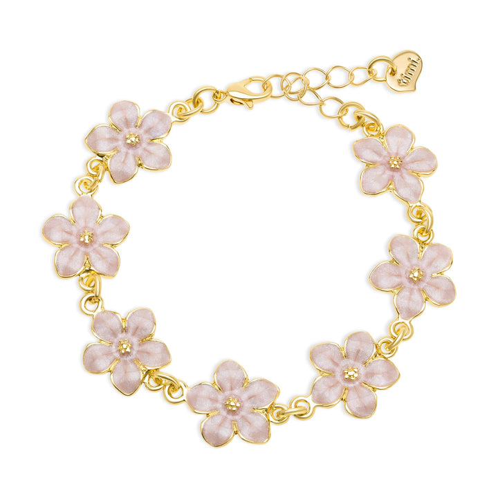 Adeline  - Pink Enamel Flower Chain Bracelet