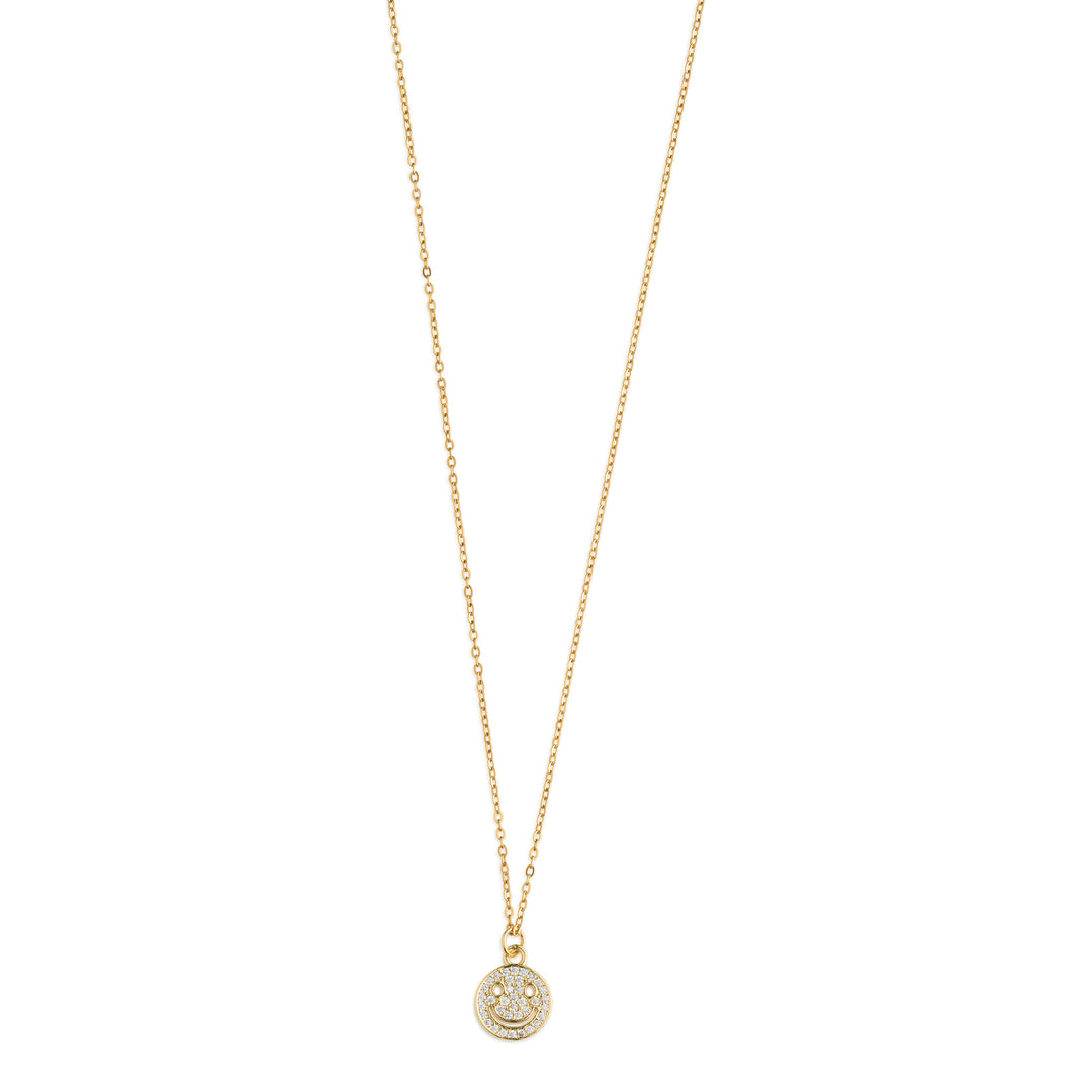 Lovely - Collana con ciondolo a faccina sorridente in oro