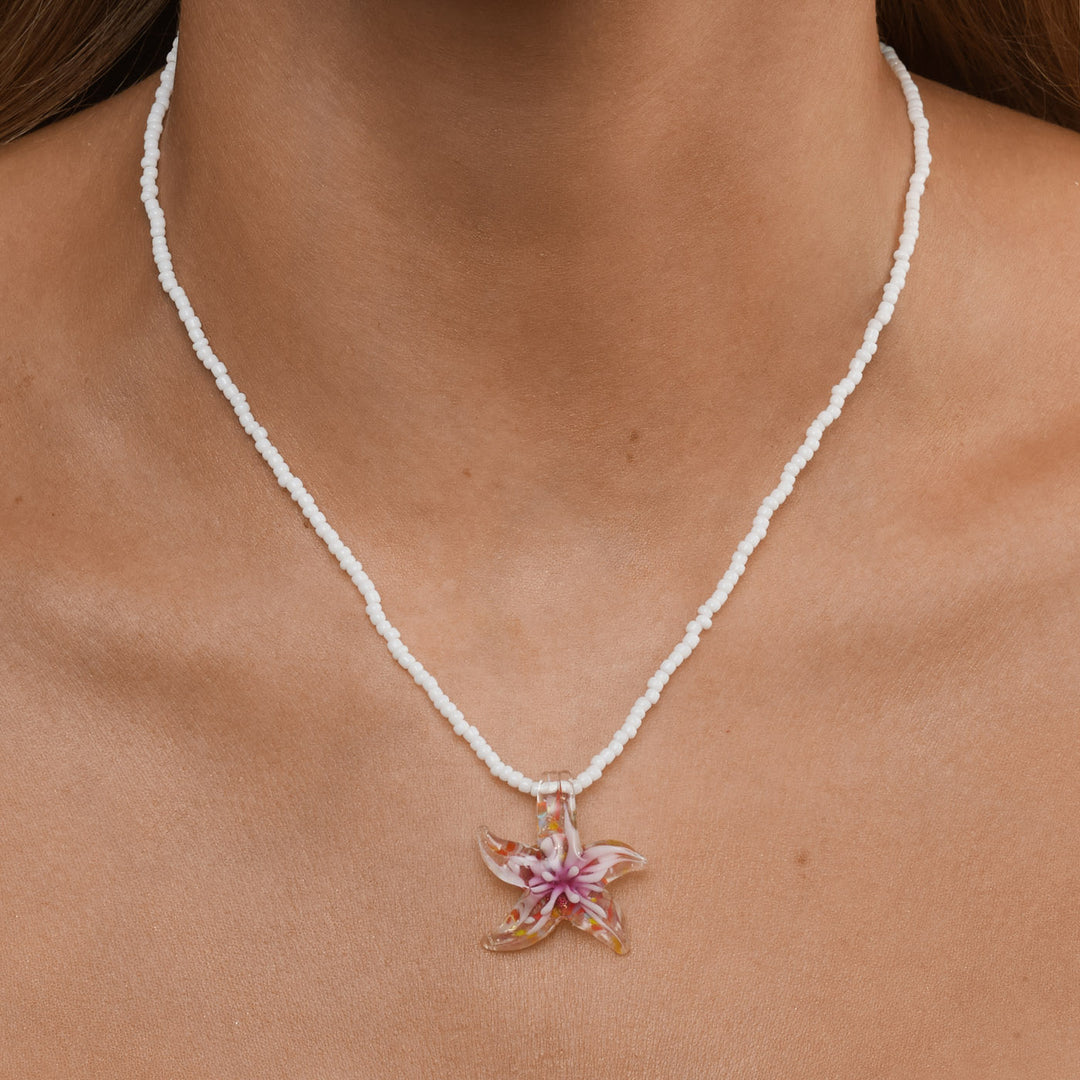 Serafina - Collana Stella Marina in Vetro Acciaio Inossidabile