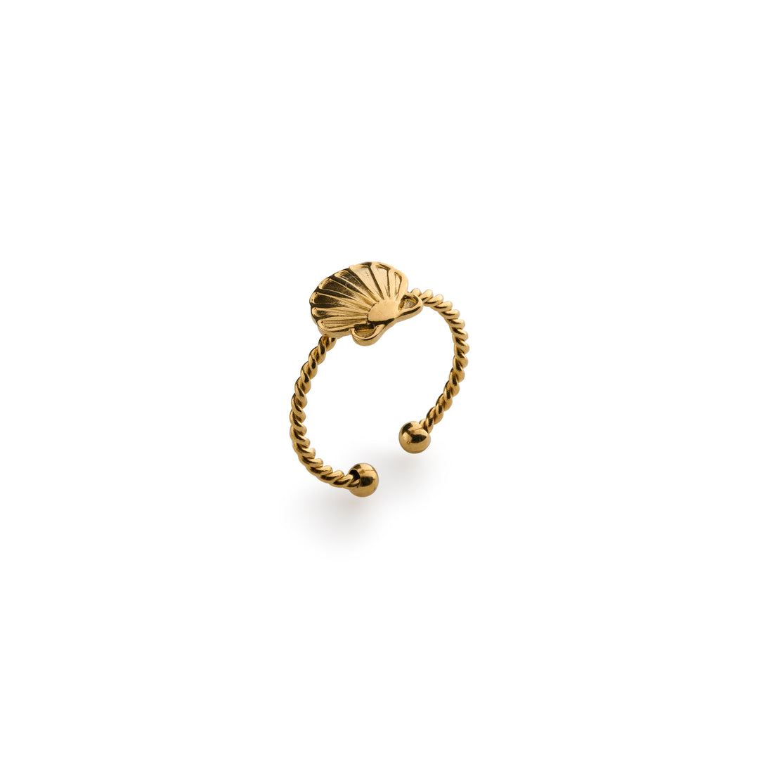 Penny - Anello con Conchiglia Regolabile in Acciaio Inossidabile