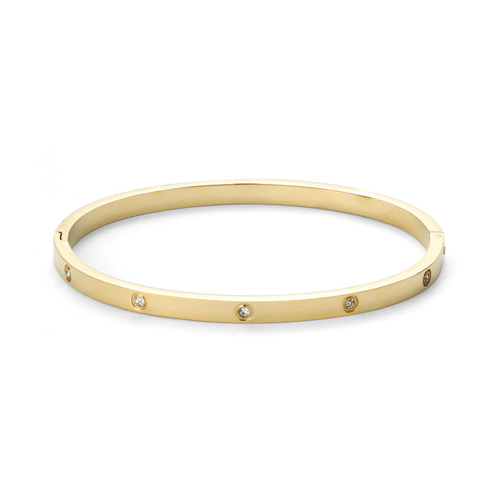 Fiona - Bracciale in Acciaio Inossidabile con Bangle di Cristallo