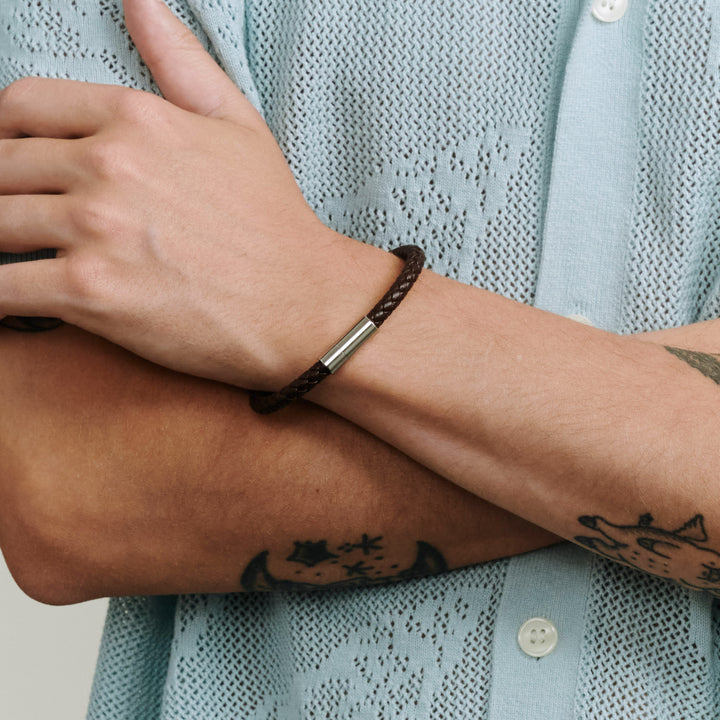 Oliver - Leather Bracelet Stainless Steel