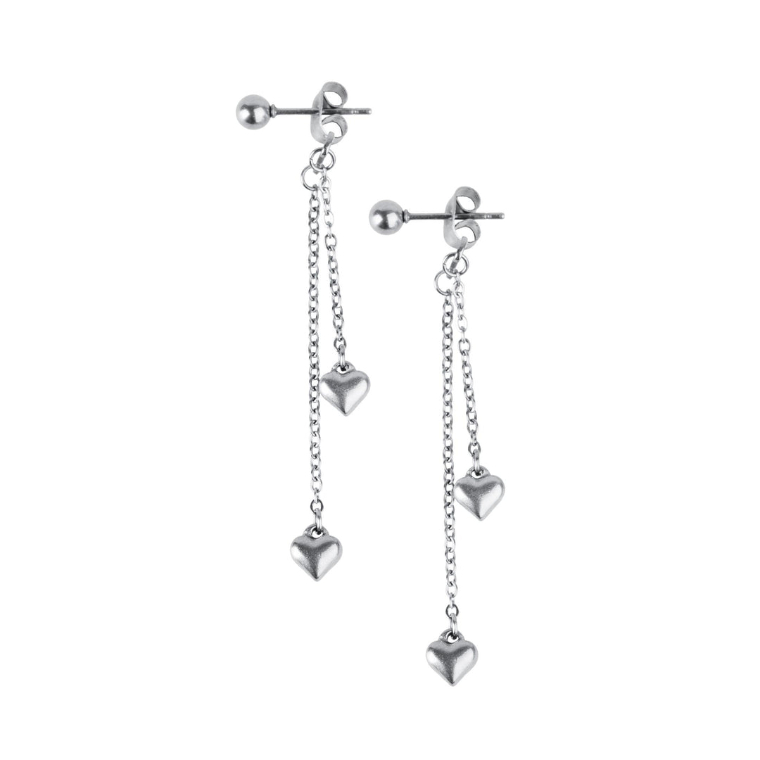 Nella - Heart Chain Earrings Stainless Steel