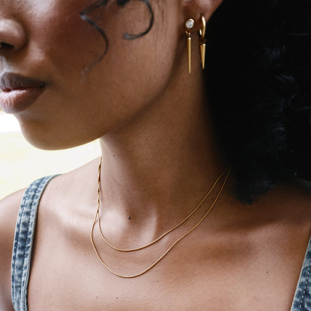 Silvia - Double Snake Chain Necklace Stainless Steel