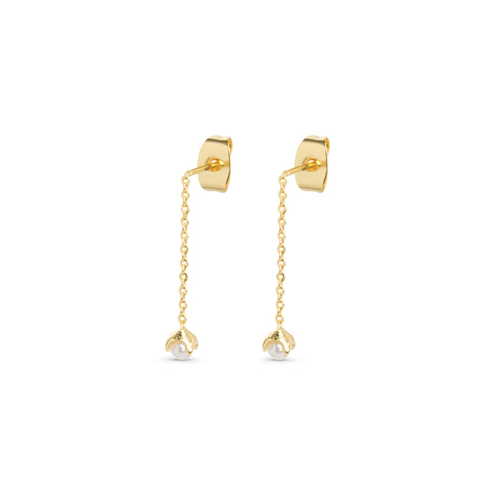Jill - Pearl Chain Earrings Stainless Steel