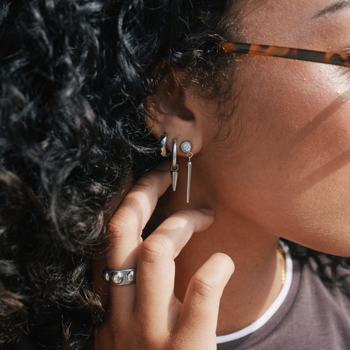 Pim - Spike Hoop Earrings Stainless Steel