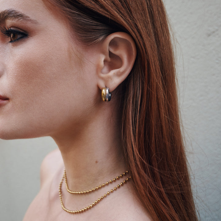 Vendela - Orecchini a perno doppi in acciaio inossidabile