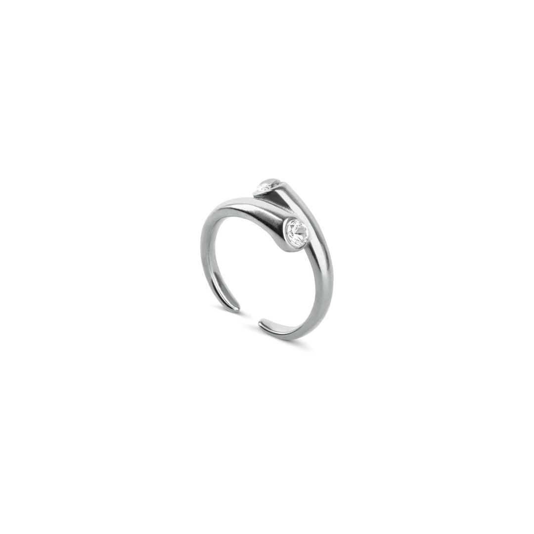 Tomine - Anello Crystal Hug Acciaio Inossidabile