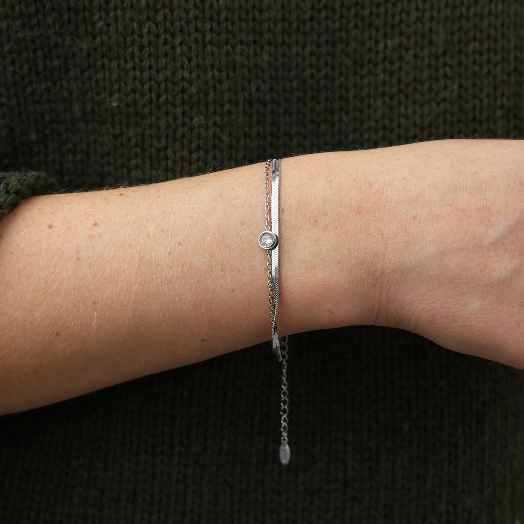 Solvej - Bracciale Duo a Catena in Acciaio Inossidabile
