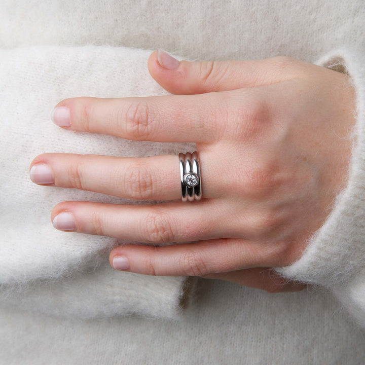 Jane - Anello in Cristallo in Acciaio Inossidabile