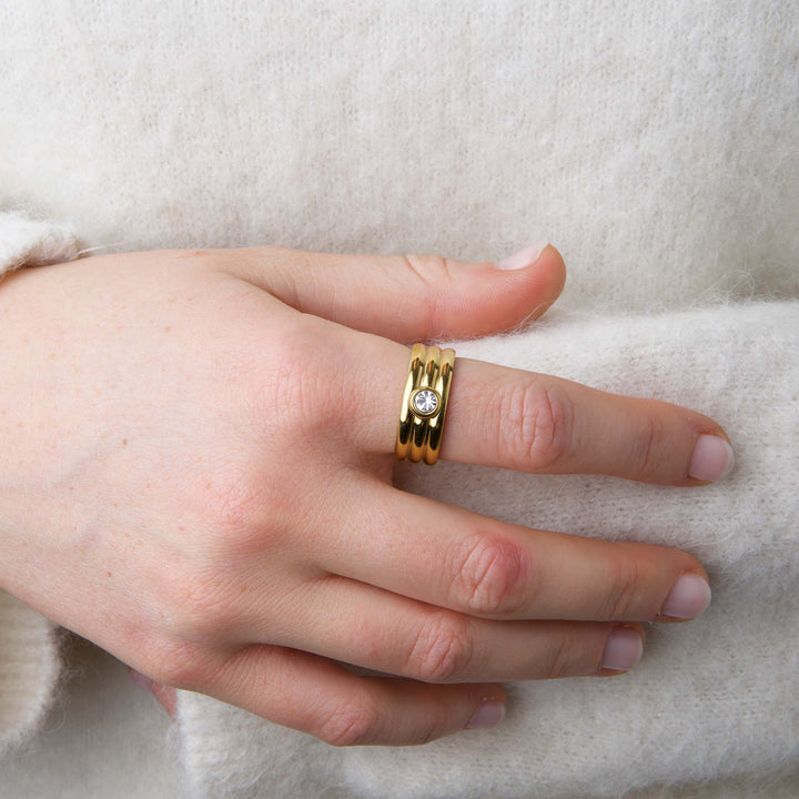 Jane - Anello in Cristallo in Acciaio Inossidabile