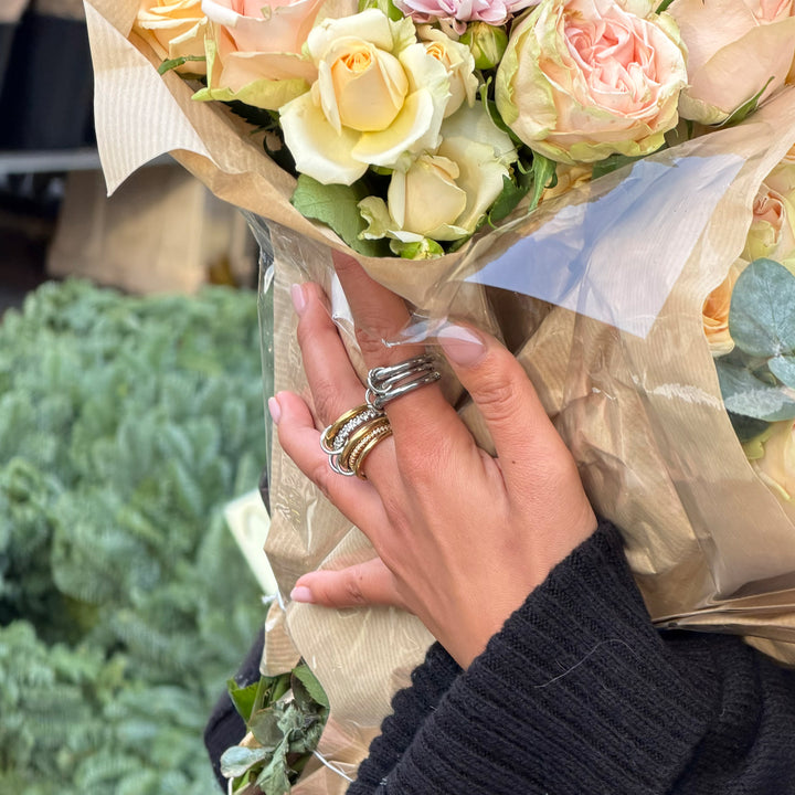 Kristina - Anello Impilato Lusso in Acciaio Inossidabile