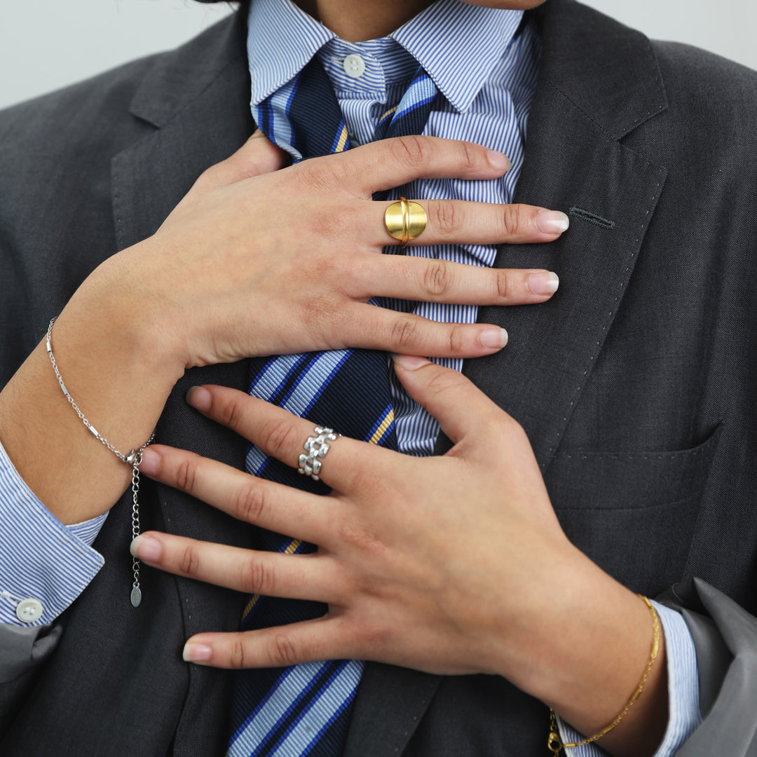 Jiselle - Anello Statement in Acciaio Inossidabile