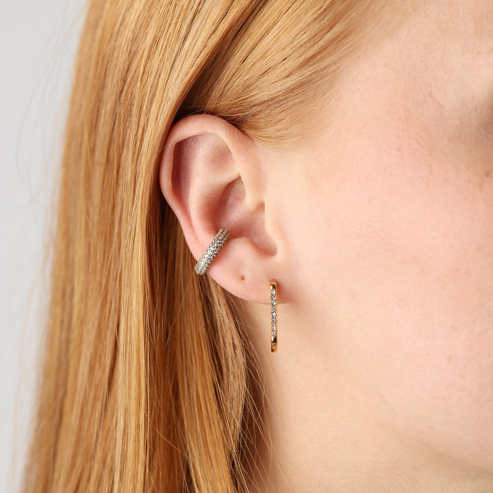 Solina - Crystal Ear Cuff Stainless Steel