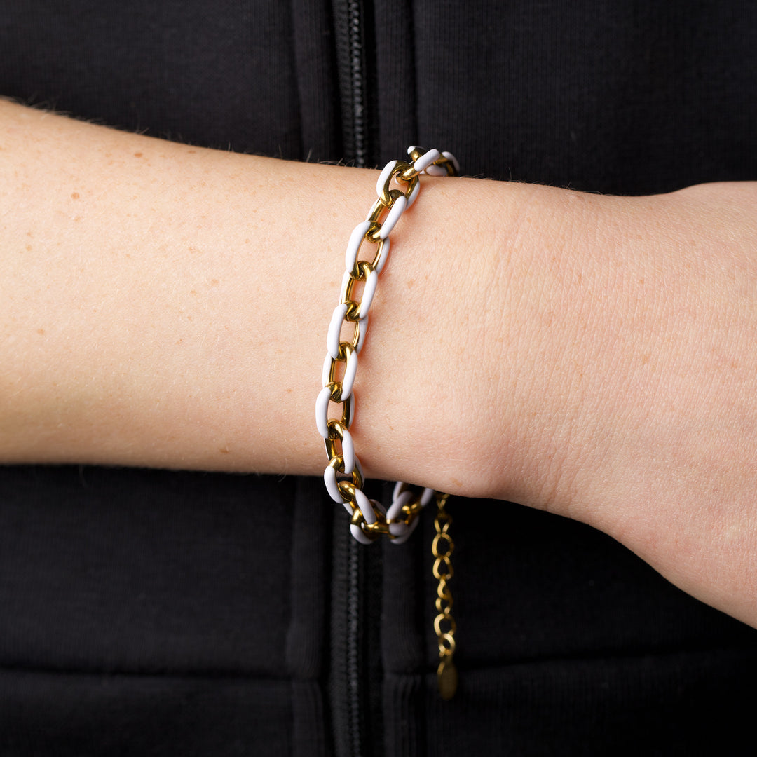Ines - Bracciale Colorato a Maglie in Acciaio Inossidabile